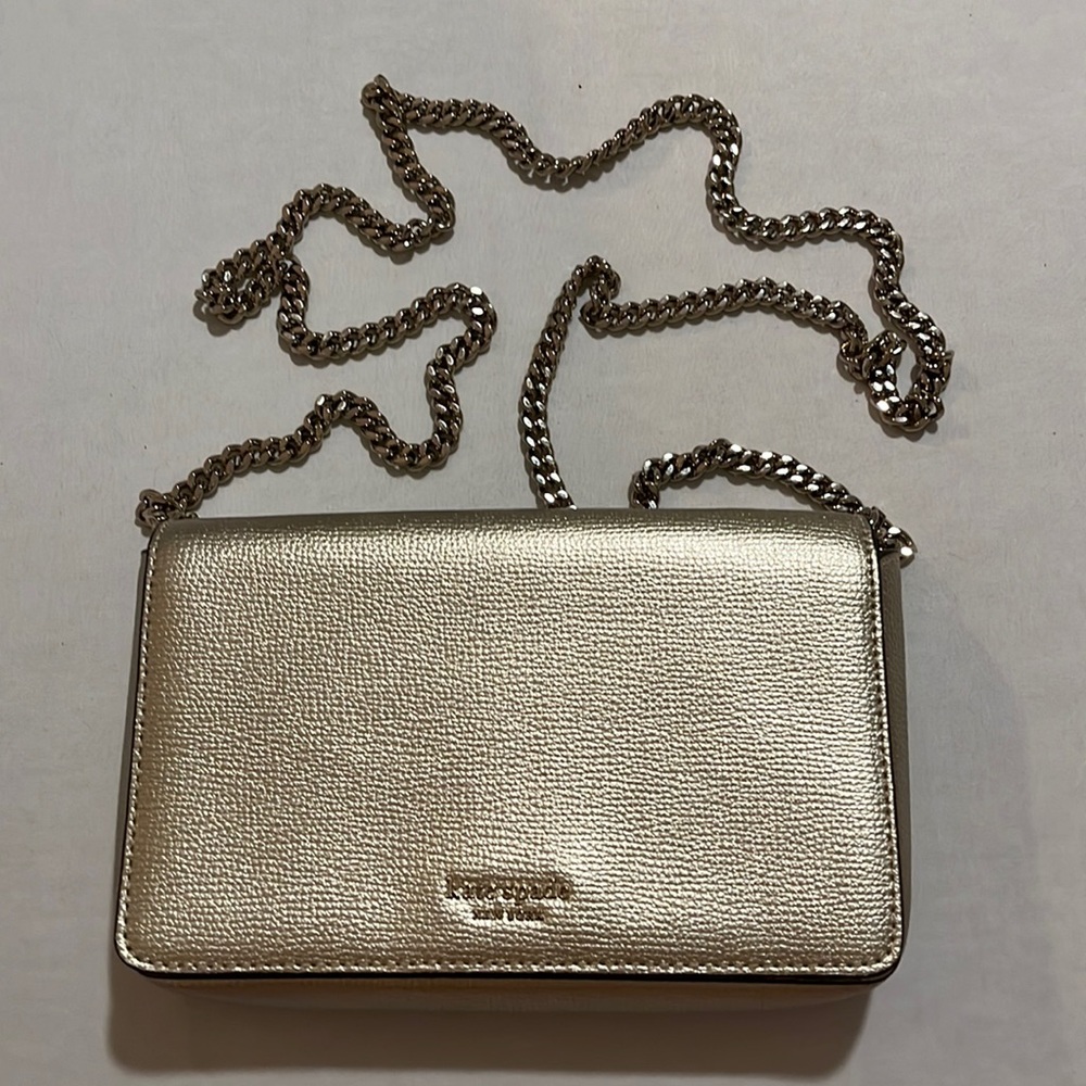 Metallic gold Kate Spade small crossbody bag